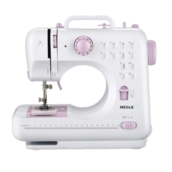 MEGLE Mini-Nähmaschine mit Fußpedal, MEGLE